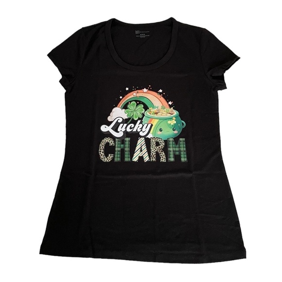 No Boundaries Custom St. Patrick’s Lucky Charm Pot of Gold Graphic Tee Women’s M - Picture 1 of 12
